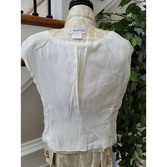 Gantos Vintage Ivory 100% Acetate Fitted Blazer & Skirt 2 Piece Suits Size 8 - Picture 10 of 12